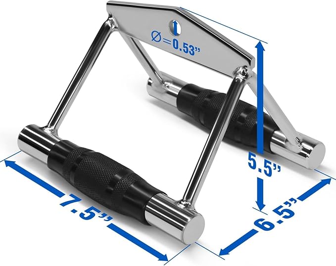 Yes4All Cable Machine Attachment, Row Handles, Tricep Rope, Straight Bar, V Bar, LAT Pulldown Accessories Load 880 LB for Home Gym