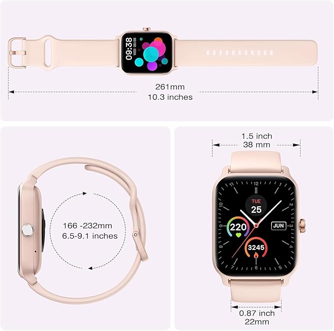 Fitpolo Smart Watch for Women Android & iPhone, Alexa Built-in [1.8" HD Screen] IP68 Waterproof Fitness Watch with Bluetooth Call (Answer/Make), Heart Rate/Sleep/SpO2 Monitor, 105 Sports Trackers