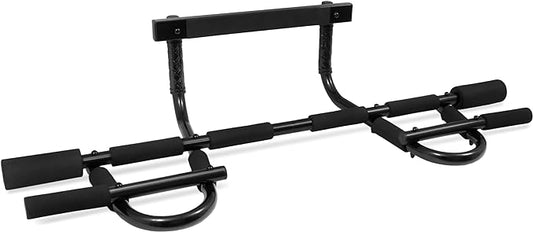 ProsourceFit Multi-Grip Lite Pull Up/Chin Up Bar, Heavy Duty Doorway Upper Body Workout Bar for Home Gyms 24”-32”