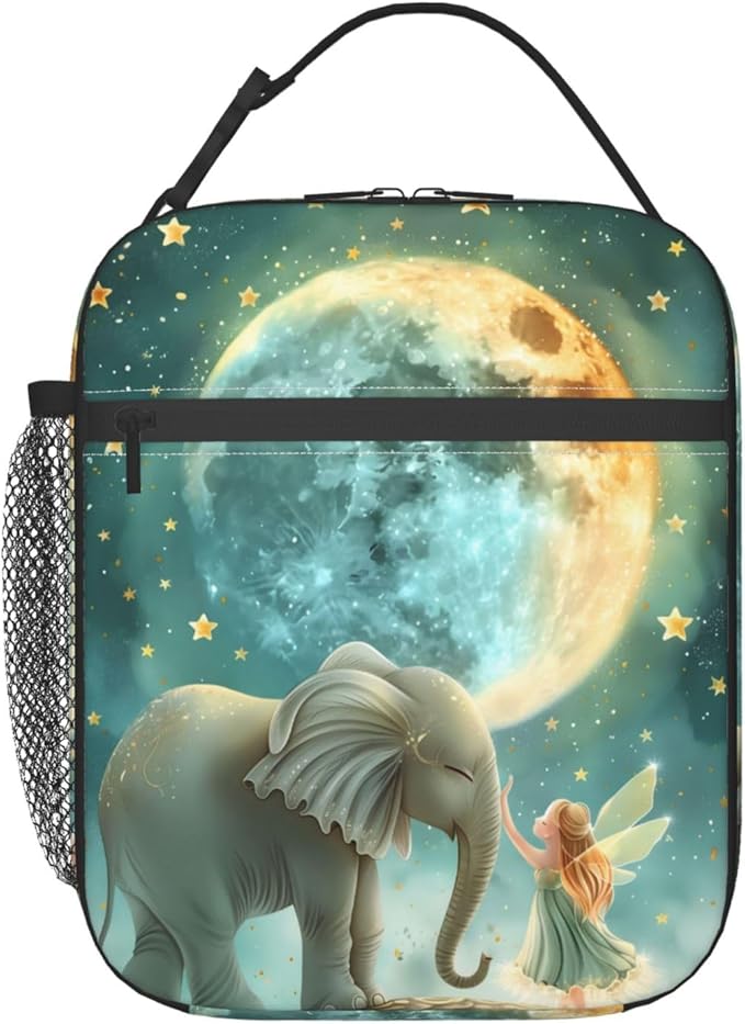 Insulated Lunch Box for Women Men, Elephant Theme Lunch Box Reusable Portable Lunch Bag Cooler Tote Waterproof Lunch Container for Office Picnic Work Travel
