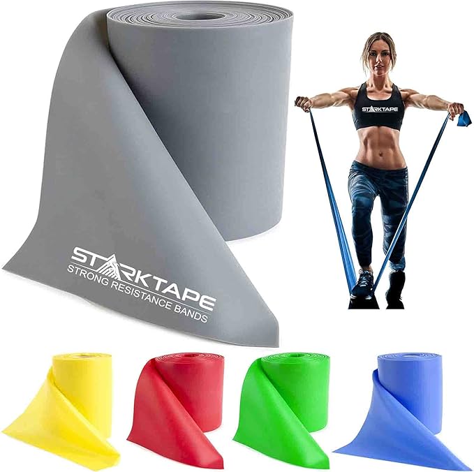 Resistance Bands Professional 8,16, 25, 50 Yards Bulk Rolls. Latex-Free Elastic Physical Therapy Band. No Scent, No Powder - Perfect for Home Exercise, Yoga, Pilates, Gym, Rehab, Workout