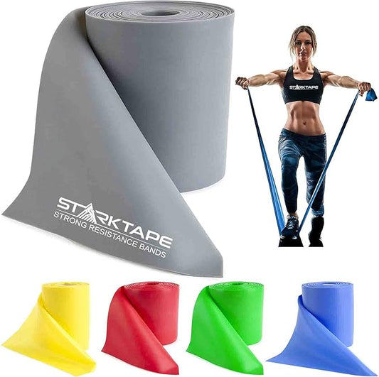 Resistance Bands Professional 8,16, 25, 50 Yards Bulk Rolls. Latex-Free Elastic Physical Therapy Band. No Scent, No Powder - Perfect for Home Exercise, Yoga, Pilates, Gym, Rehab, Workout