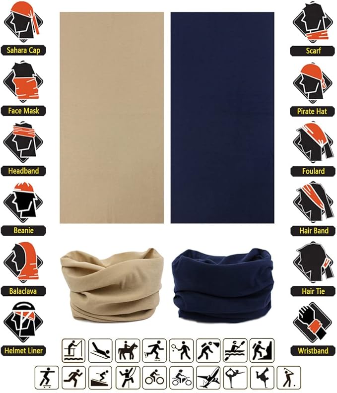 Headband Neck Gaiter Head Wrap Headwear Face Mask Magic Scarf Bandana for Men and Women