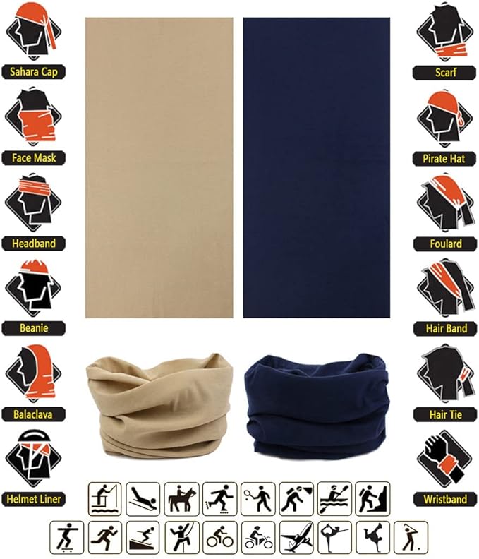 Headband Neck Gaiter Head Wrap Headwear Face Mask Magic Scarf Bandana for Men and Women