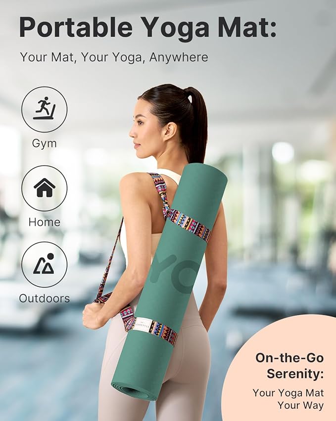 YOTTOY Yoga Mat, 72"x 32"x1/3" Extra Wide Non-Slip Exercise Fitness Yoga Mats,Eco-Friendly TPE Exercise Mats for Women Men Home Workout with Strap Bag