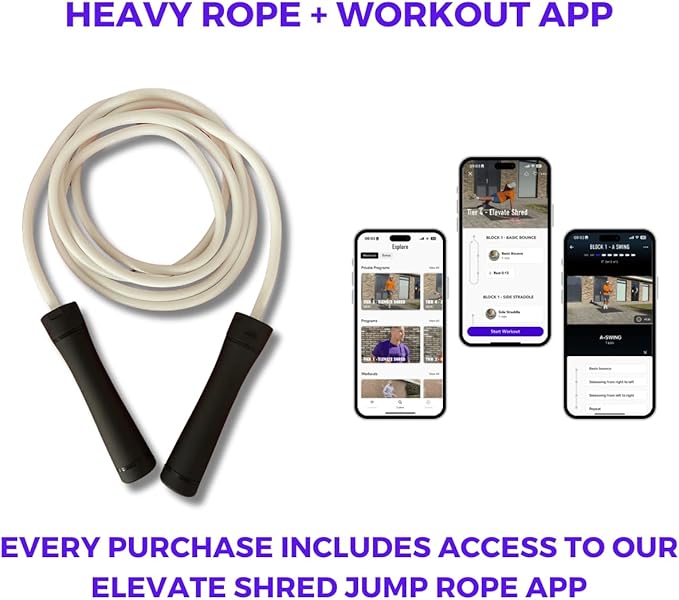 Elevate Gravity Heavy Rope - 3m, 10mm PVC - Boost Muscle, Cardio & Strength - Smooth Bearings - Ideal Indoor/Outdoor & Weight Loss.