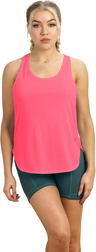 icyzone Women's Racerback Workout Athletic Running Tank Tops Loose Fit (Pack of 2)