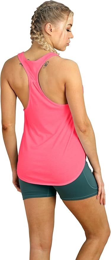 icyzone Women's Racerback Workout Athletic Running Tank Tops Loose Fit (Pack of 2)