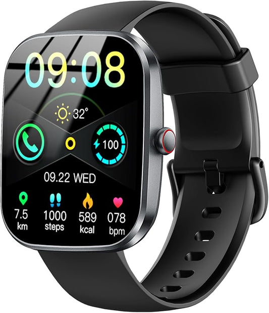 Smart Watch(Answer/Make Call), 1.91" Smartwatch for Men Women, NEW Fitness Watch with 110+ Sport Modes, Fitness Activity Tracke with Pedometer/Sleep Monitor/Heart Rate/IP68 Waterproof, for Android iOS