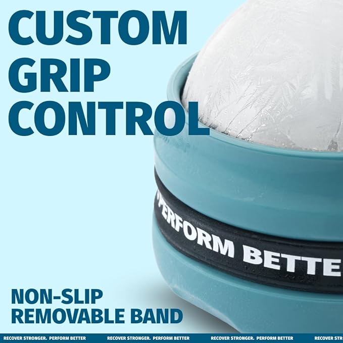 Coach Soak Massage Roller Ball – Dual Hot & Cold Stainless Steel CryoBall with Silicone Control Grip, Handheld Recovery Roller Glides Easily for Deep Tissue Massage – 2X Magnesium Cream Included