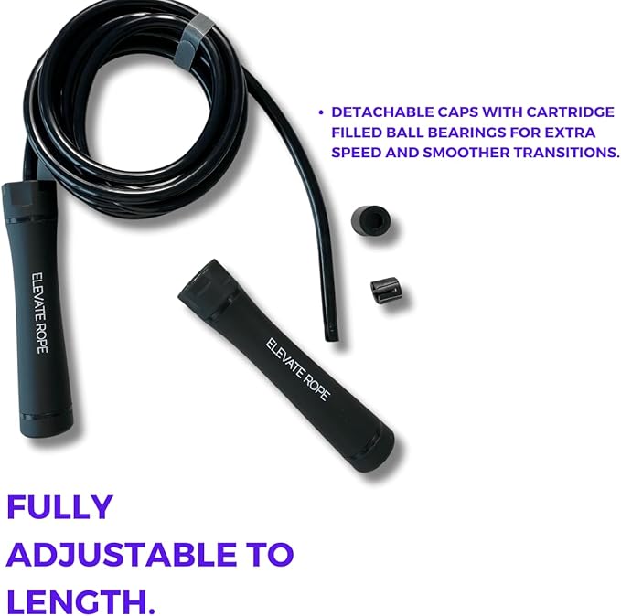 Elevate Gravity Heavy Rope - 3m, 10mm PVC - Boost Muscle, Cardio & Strength - Smooth Bearings - Ideal Indoor/Outdoor & Weight Loss.