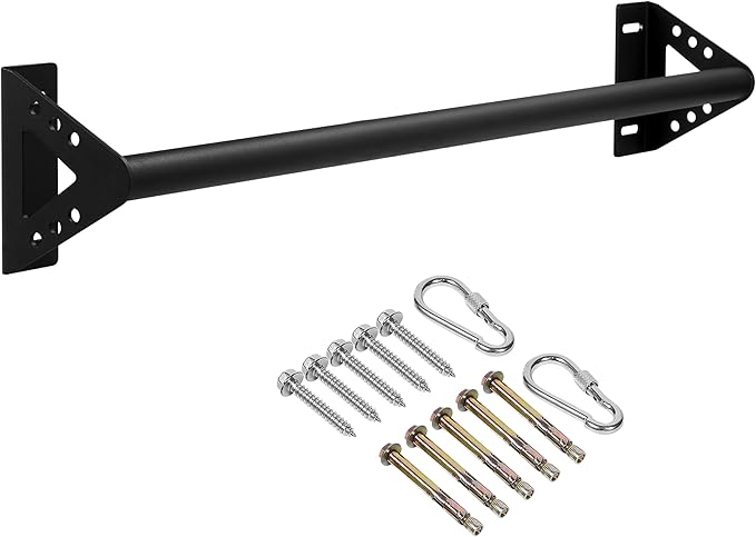 Wall Mounted Doorway Pull Up Bar, Heavy Duty Strength Training Pull-Up Bars for Doorframe, Support Beam or Joist Mount Thick Metal Sturdy Construction Support 500 lbs