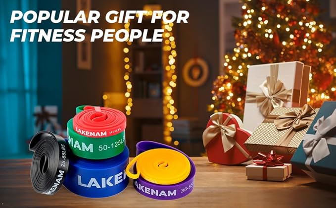 Resistance Bands Set, Exercise Workout Pull Up Assistance Bands with 6 Resistance Levels, Muscle Training Straps for Fitness, Working Out, Body Stretching, Physical Therapy, More