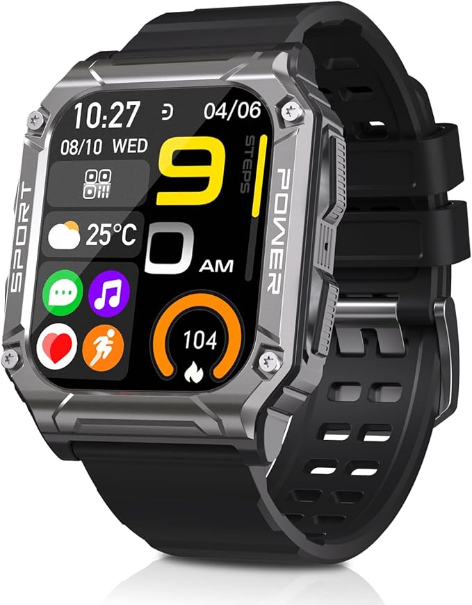 Smart Watch for Men with Phone Function 1.95” HD Touchscreen Smartwatch Fitness Tracker 130+ Sports Modes IP68 Waterproof Wristwatch with Sleep Monitor Pedometer Message Reminder for Android iOS