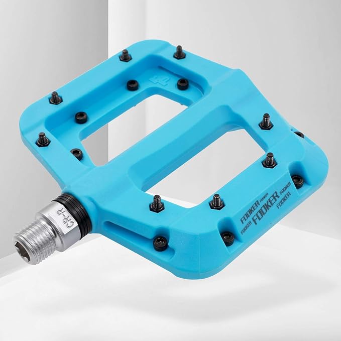 FOOKER MTB Pedals Mountain Bike Pedals 3 Bearing Non-Slip Lightweight Nylon Fiber Bicycle Platform Pedals for BMX MTB 9/16"