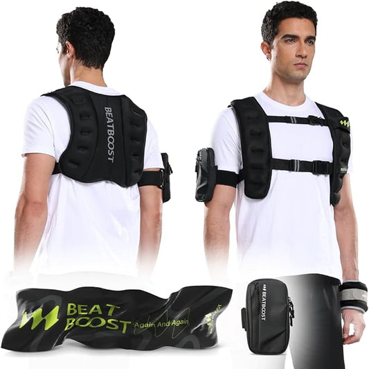 Weighted Vest Men 10lb/15lb/20lb/25lb/30lb/35lb/40lb Weight Vest with Ironsand for Strength Training Running Walking Workout