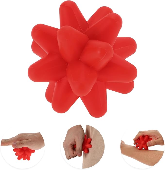 VOCOSTE Silicone Massage Ball, Fascia Massage Ball Tool for Trigger Point Pain Release, Foot Acupoint Trigger, Myofascial Massager for Exercise, Red