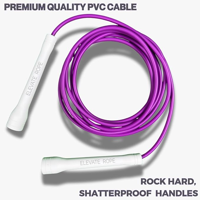 Professional Speed Rope - 3m Adjustable Skipping rope, 5mm PVC with Nylon Core for Cardio, Double Unders & Crossfit - Durable Jump Rope Used for Indoor/Outdoor Training.