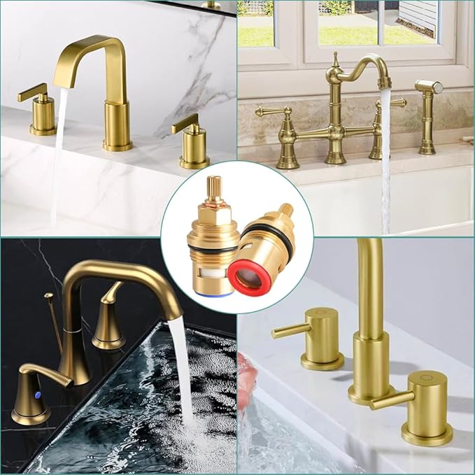 2Pack Ceramic Cartridge for Grohe 45887000 45888000, Faucet Cartridges Replacement Parts, Bathroom Faucet Cartridge Replacement, Cold and Hot Water for Ceramic Cartridges