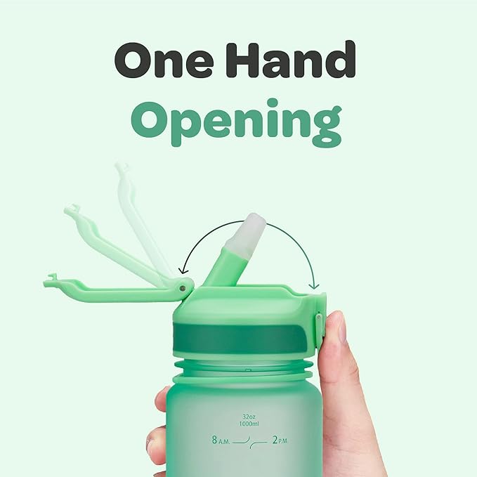 Hydracy Water Bottle with Time Marker -Large BPA Free Water Bottle & No Sweat Sleeve -Leak Proof Gym Bottle with Fruit Infuser Strainer & Times to Drink -Ideal for Fitness Sports & Outdoors