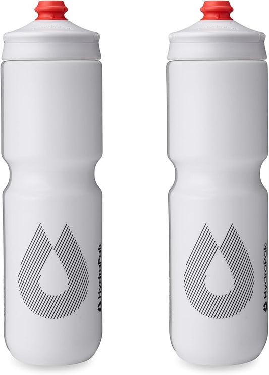 HydraPak Breakaway Surge Lightweight Bike Water Bottle 2-Pack (20oz, 25oz, 30oz) - High Flow, Cycling & Sports Squeeze Bottle
