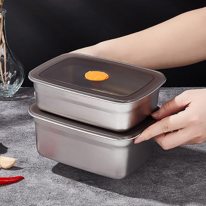 20 PCS Food Storage Containers with Lids Airtight (10 Containers & 10 Lids)，stainless steel food containers leak proof storage box with lid Locking Food Storage Container freezer storage