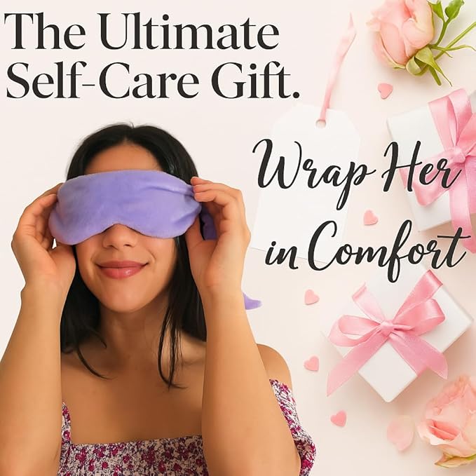 Weighted Lavender Eye Mask for Sleeping, Relaxation, Meditation & Self-Care – Aromatherapy Lavender Eye Pillow – Calming Spa Gift for Women, Men, Mom, Dad