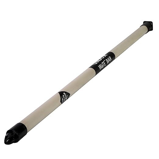 CanDo Slim WaTE Bar 8lb Silver, Total Body Workout Weighted Exercise Bar for Strength Training, Toning, and Physical Therapy