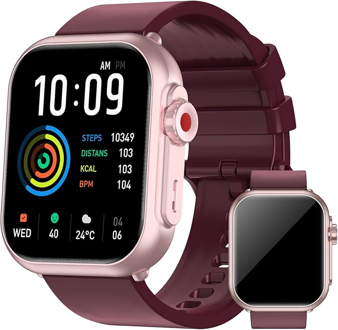 Smart Watch, 1.85" HD Smartwatches for Men Women, 1000 mAh Battery High Capacity, 110+ Sport Modes with Fitness Tracker Watch, IP68 Waterproof, Heart Rate/Sleep Monitor, Fitness Watch for Android/iOS