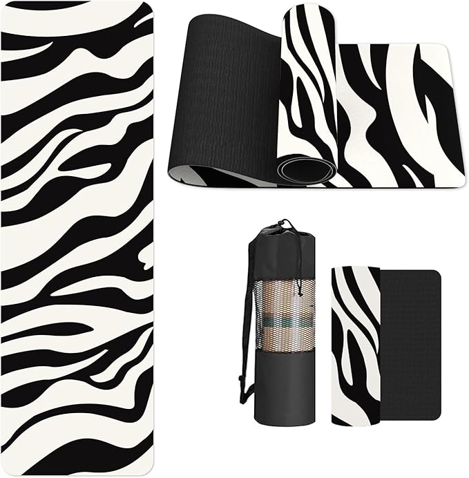 FOLAI Extra Thick Yoga Mat 6mm - Non-Slip Exercise Mat for HIIT, Pilates & Home Workouts & Workout with Free Carry Strap