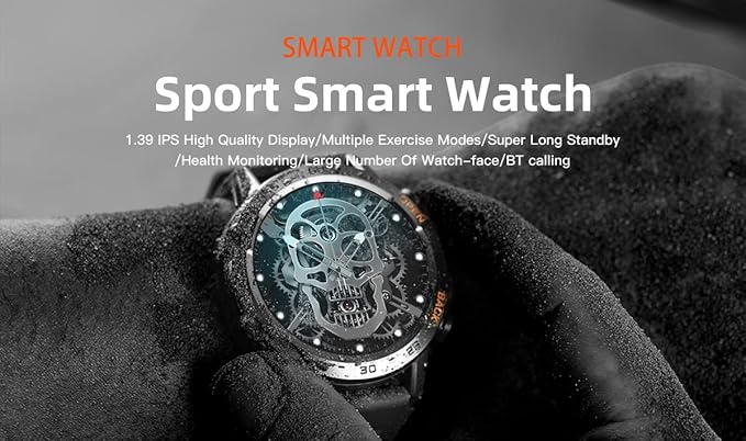 Smart Watch for Men Fitness Tracker(Answer/Dial Call) Bluetooth Call 1.39''HD Military Smartwatch Fitness Watch for Android iOS Outdoor Waterproof Tactical Watches with Heart Rate SPo2 Monitor