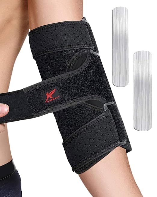 Elbow Brace Comfortable Night Sleep, Cubital Tunnel Syndrome, Ulnar Nerve Entrapment with 2 Removable Metal Splints for Men and Women (L)