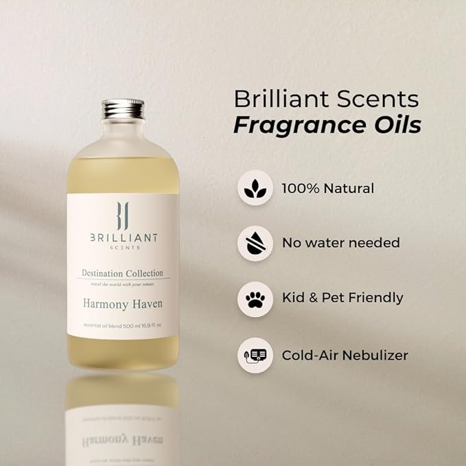 Harmony Haven Fragrance Oil 500ml - Inspired by The Equinox Hotel NY - Long Lasting, Plant-Based, Meets IFRA Standards, USA-Made - Citrus & Subtle Spice Scent
