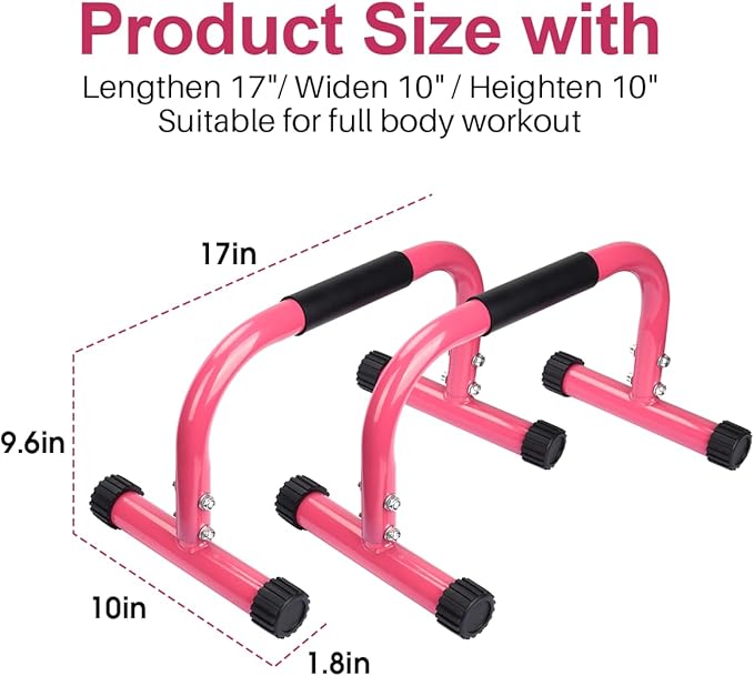 AmazeFan Parallettes Bars, High Steel Push Up Bar Strength Training For Handstands, Calisthenics Bars & Dip Bars, Calisthenic, Push Up Stands Handle for Floor Workouts Calisthenics Equipment ﻿