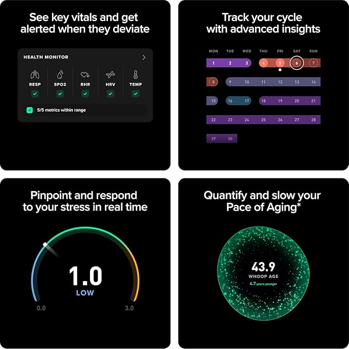 WHOOP 5.0 Activity Tracker - 12 Month Membership - Health and Fitness Tracker, Sleep Tracking, Personalized Coaching