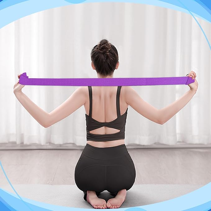 10 Pcs Yoga Strap for Stretching,8 Ft Exercise Adjustable Straps,Yoga Bands with Safe Adjustable D Ring Buckle,Non Elastic Yoga Belt for Pilates Gym Workouts,Physical Therapy,Black