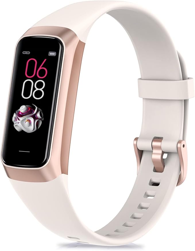 Fitness Tracker with Step Counter/Calories/Stopwatch, Activity Tracker, Health Tracker with Heart Rate Monitor, Sleep Tracker,1.10''AMOLED Touch Color Screen, Pedometer Watch for Women Men