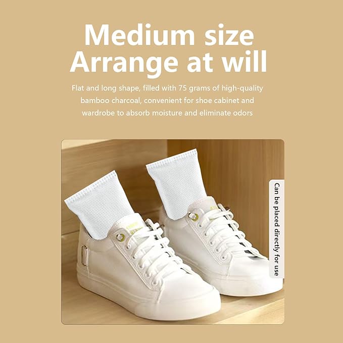 16 Pack Shoe Deodorizer Bags,Activated Charcoal Odor Absorber,Closet Deodorizer Odor Eliminator For Strong Odor,Shoe Smell Remover