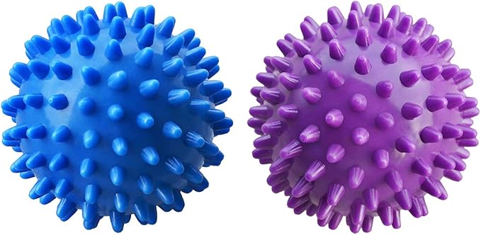 Professional Massage Balls Foot Ball Foot Massager Spiky Roller for Deep Tissue Trigger Point Plantar Fasciitis Reflexology Stress Therapy Myofascial Release(Blue + Purple)