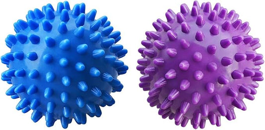Professional Massage Balls Foot Ball Foot Massager Spiky Roller for Deep Tissue Trigger Point Plantar Fasciitis Reflexology Stress Therapy Myofascial Release(Blue + Purple)