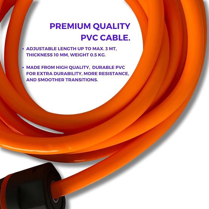 Elevate Gravity Heavy Rope - 3m, 10mm PVC - Boost Muscle, Cardio & Strength - Smooth Bearings - Ideal Indoor/Outdoor & Weight Loss.