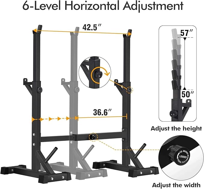BangTong&Li Squat Rack Stand,Barbell Rack,Bench Press Rack Stand Home Gym Adjustable Weight Rack 550Lbs