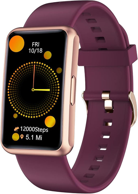 Fitness Tracker No Bluetooth No APP/Phone Required, Fitness Watch IP68 Waterproof with Steps Counter Sleep Tracker Alarm Clocks Stopwatch for Men Women Parents (Purple)
