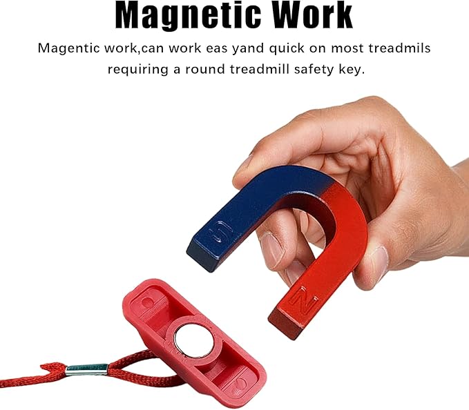 Flylin 2PCS Treadmill Magnet Safety Key, Universal Lightweight Red Treadmill Security Key Replacement, Rectangle Plastic Running Machine Key for Most Treadmill (15x40mm)