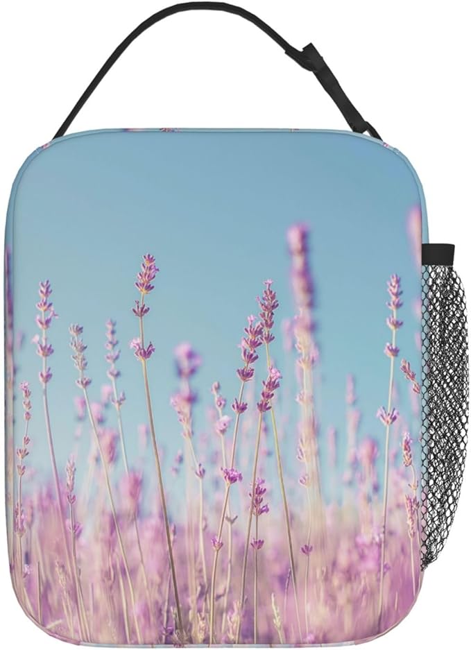 Lunch Box for Women Men, Lavender Insulated Lunch Box Reusable Portable Lunch Bag Cooler Tote Waterproof Lunch Container for Office Picnic Work Travel Hiking