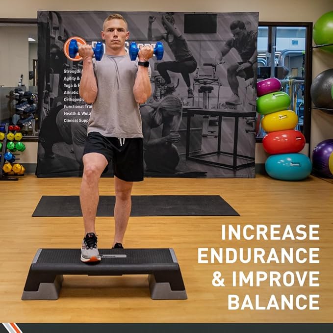 Body Sport® Aerobic Step – Step Aerobics Platform – Workout Equipment – Exercise Step Platform – Gray/Black