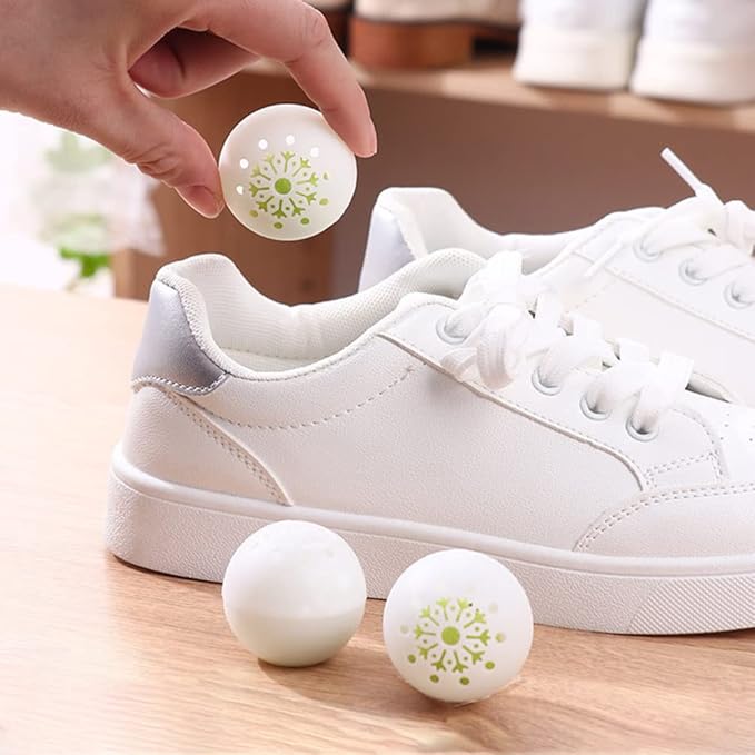 18Pcs Sneaker Balls Shoe Deodorizer Balls, Plastic Air Freshener for Sneakers, 1.57 Inch, Odor for Home Shoe Cabinet, Gym Bags, Socks