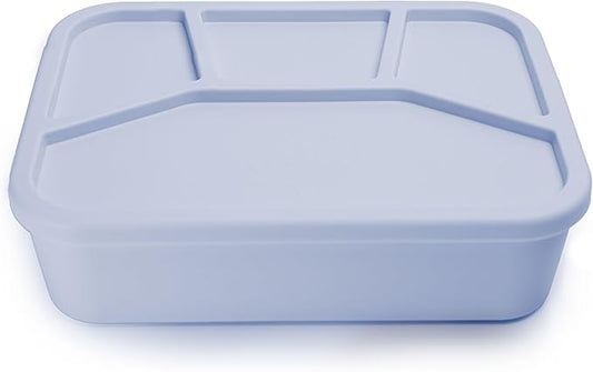 Leak Proof Bento Box Food-Grade Silicone Bento, BPA, Phthalate, Lead, & PVC Free - Lunch Box for Daycare, Kids, & Adults - Leak Resistant Sets With Lids Snack Box Container (Periwinkle 4)