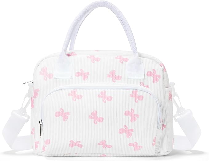 Insulated Lunch Bag for Women Men Large Reusable Lunch Box Adult Leakproof Portable Cooler Tote Bags for Work Picnic Bowknot