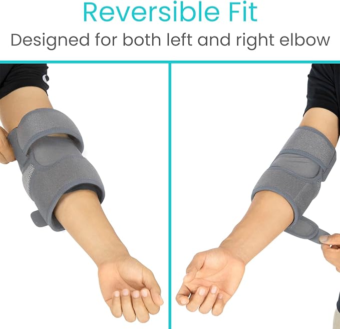 Vive Elbow Brace - Tennis Compression Sleeve - Wrap for Golfers, Bursitis, Left or Right Arm - Tendonitis Support Strap for Golf, Men and Women - Epicondylitis and Sports Recovery (Gray, Standard)